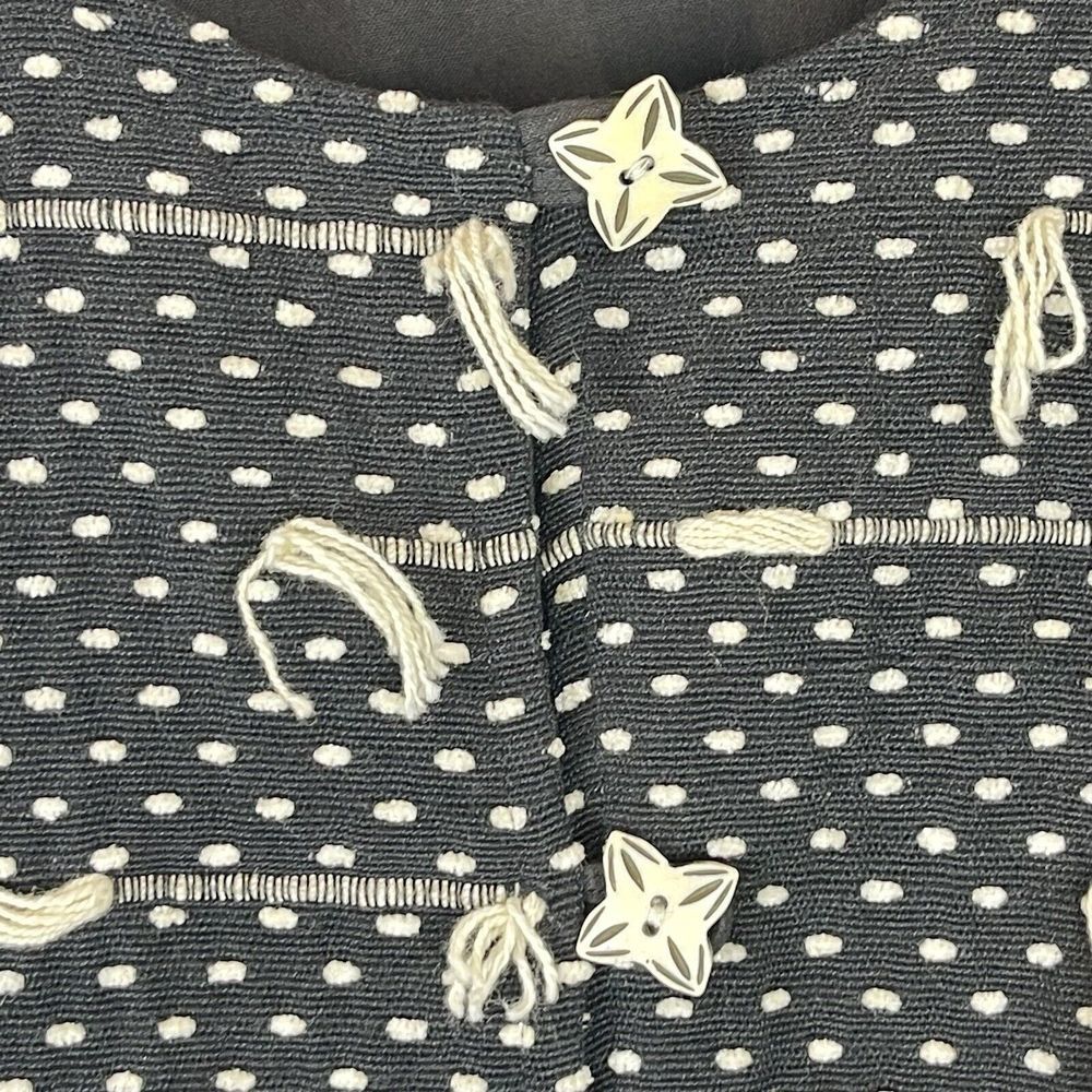 1980s VTG Women’s Jacket size L New Directions Black Textured Abstract Tassel - Picture 8 of 15